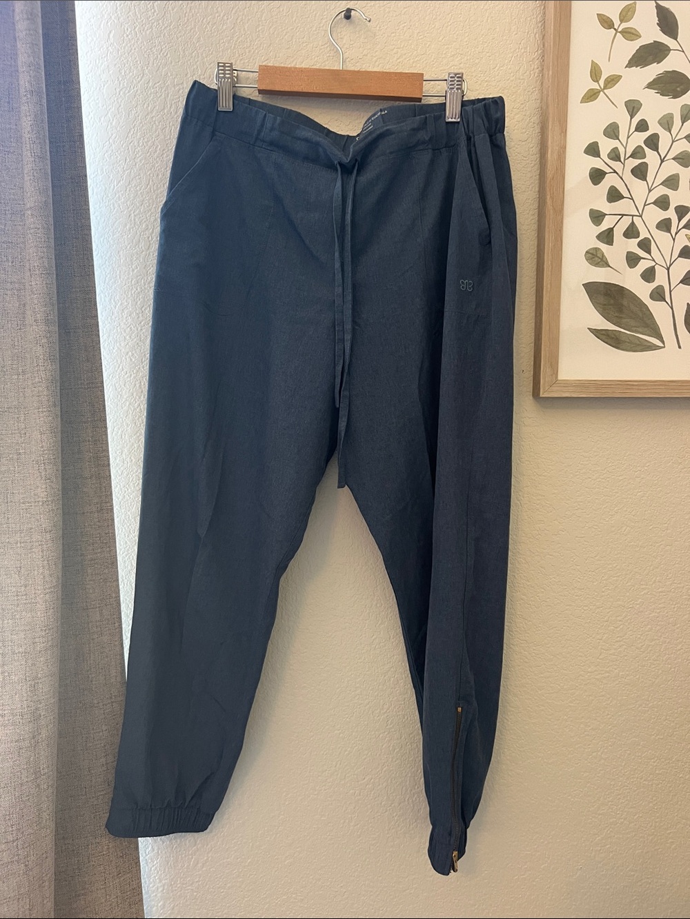 Albion Navy Blue Drawstring Track Joggers